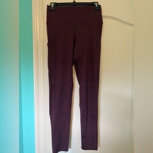 Dark purple fleece lined aerie leggings
